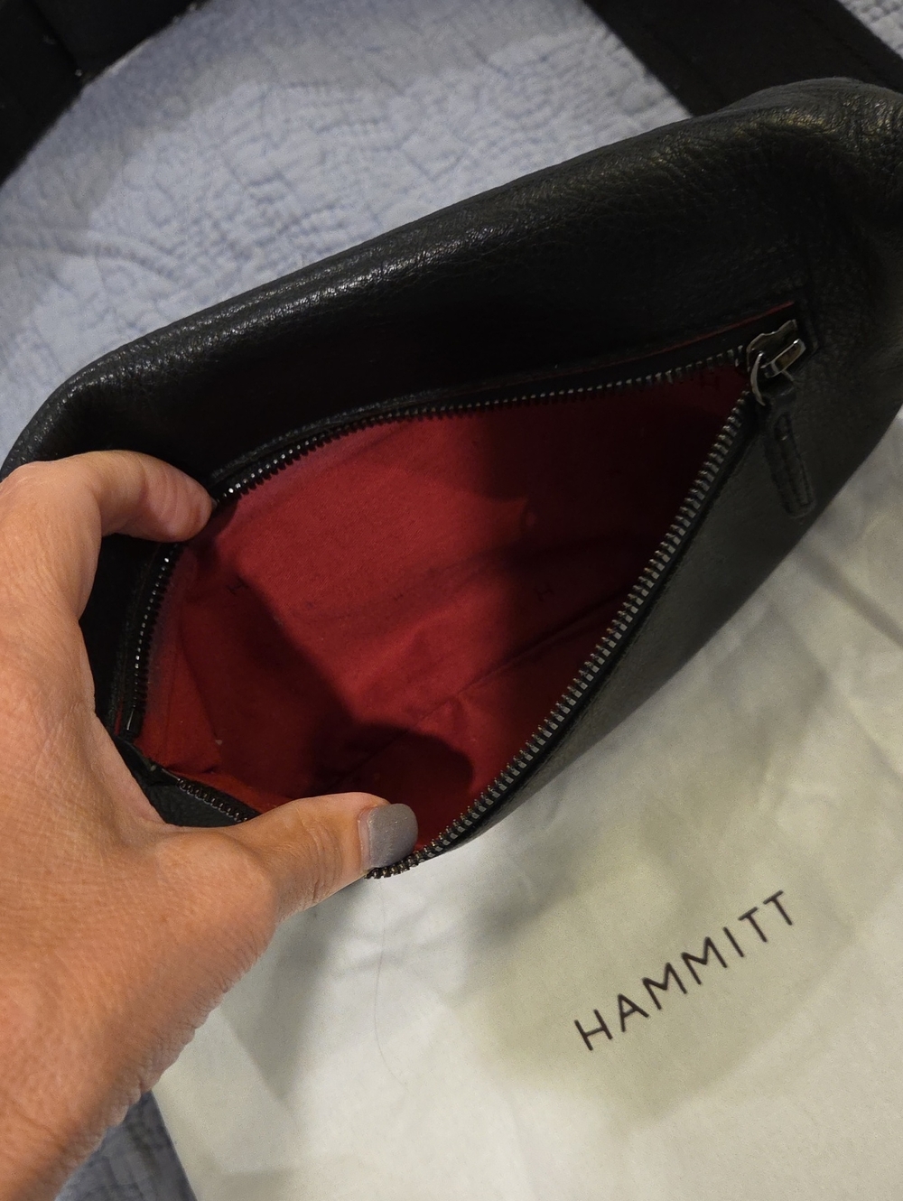 Hammitt "Charles" Medium Black Leather Crossbody Belt Bag - Picture 8 of 17